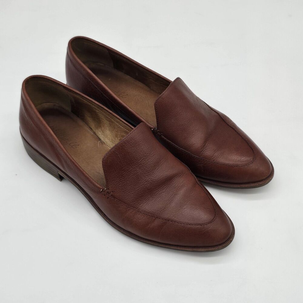 Madewell The Frances Loafer Women's 3.5 Brown Leather Almond Toe Slip On H2419